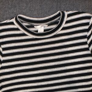 H&M striped T-shirt, large, black and cream